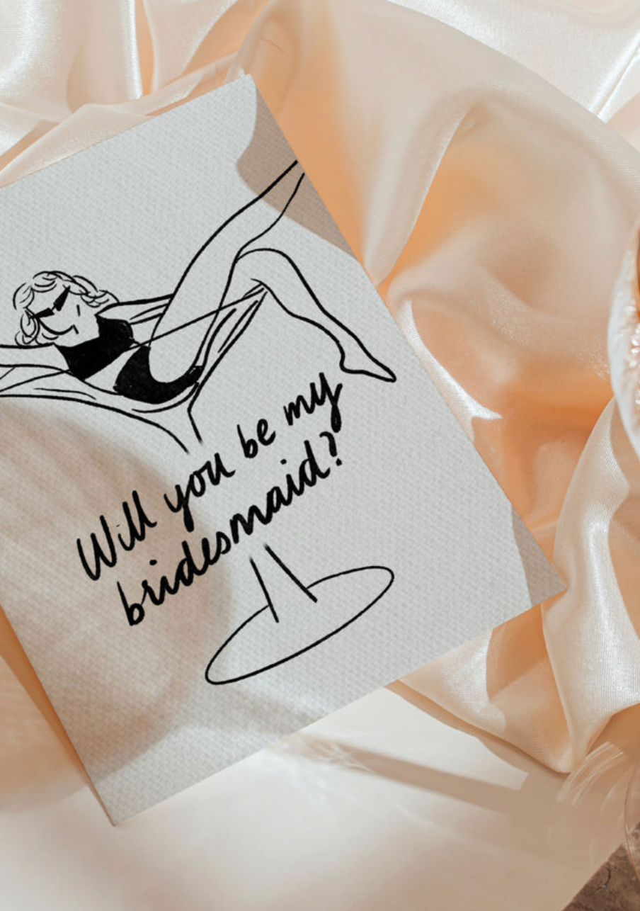 will you be my bridesmaid card - bundle of 6