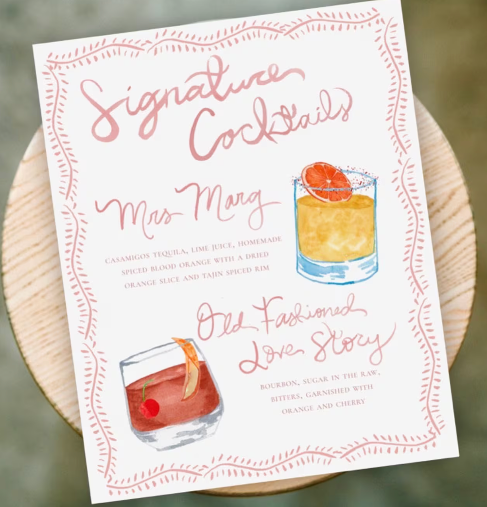 Signature Drinks Menu