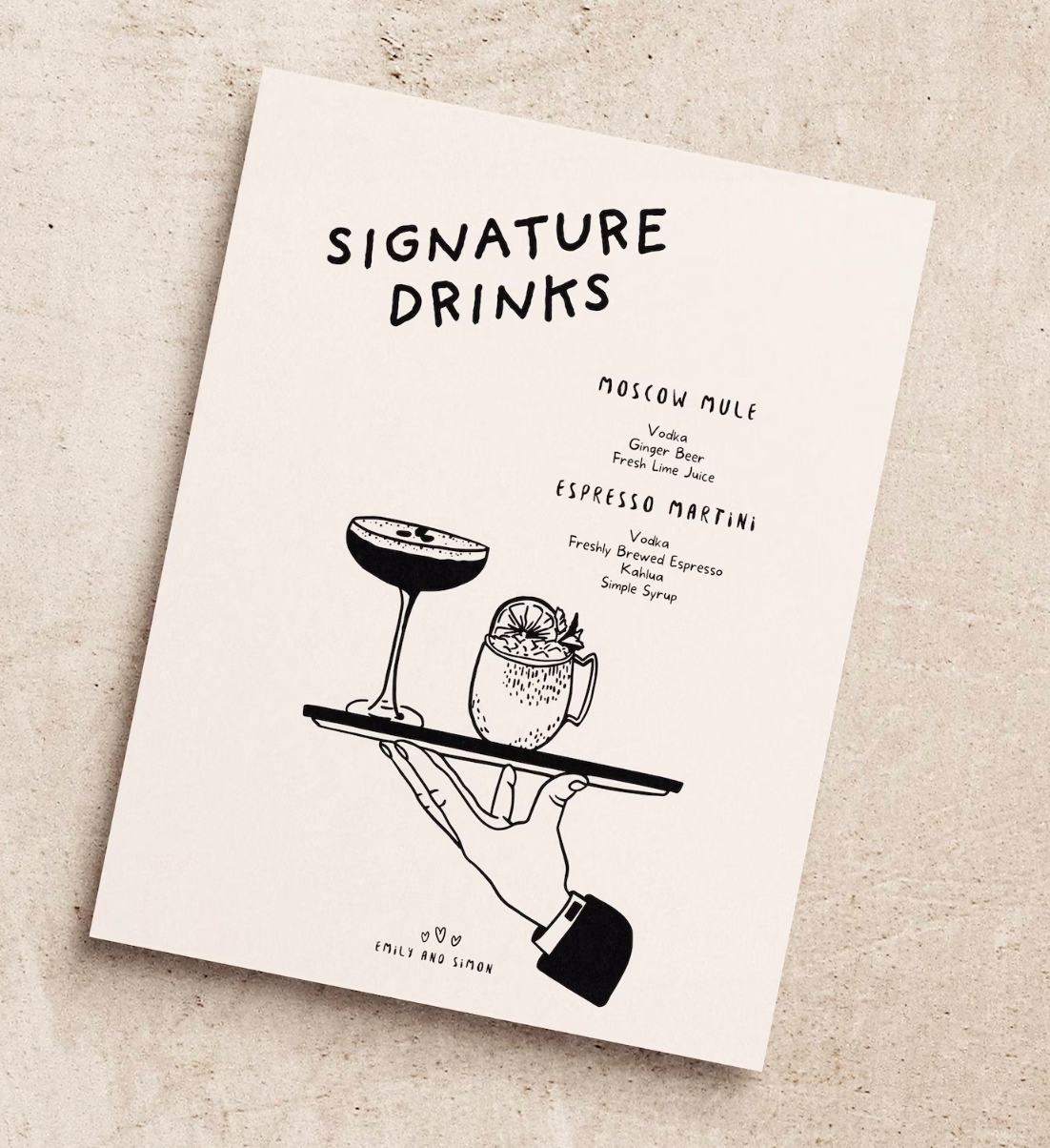 Signature Drinks Menu