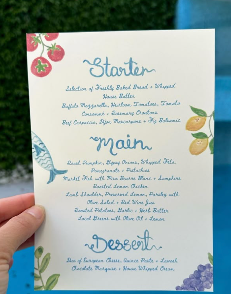 Food Menu - bundle of 6