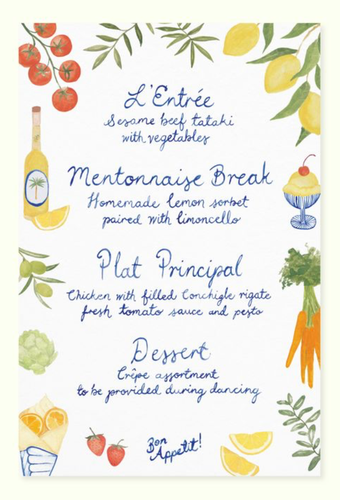 Food Menu - bundle of 6