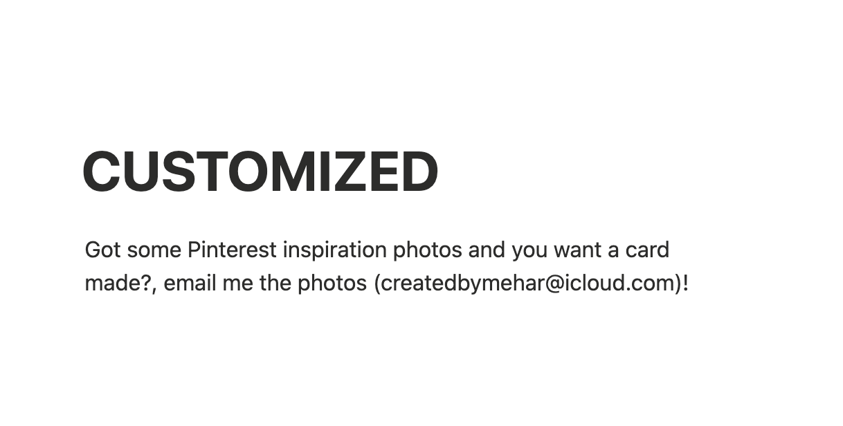 CUSTOM CARD - "based off your vibe"