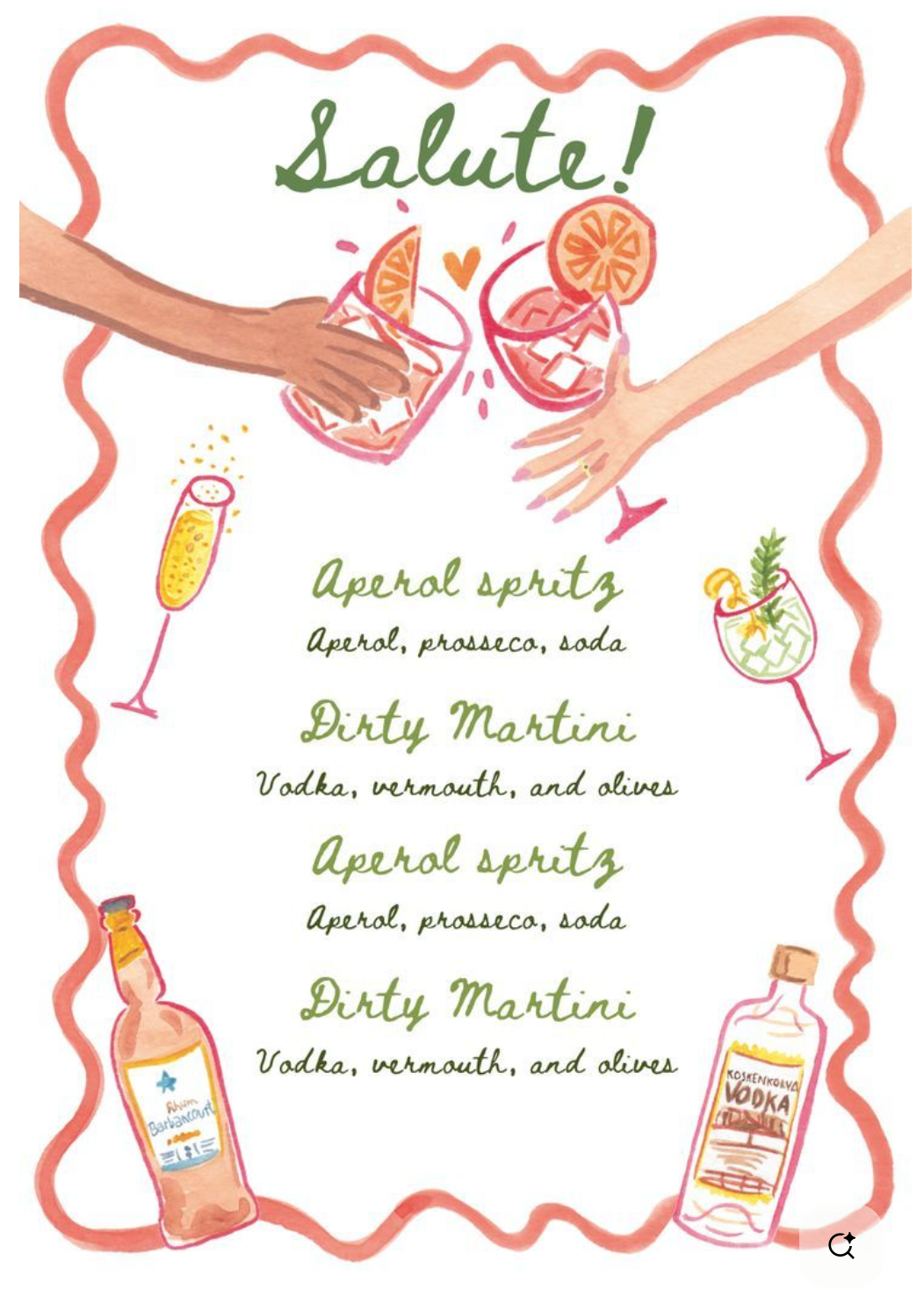 Drinks Menu - bundle of 6