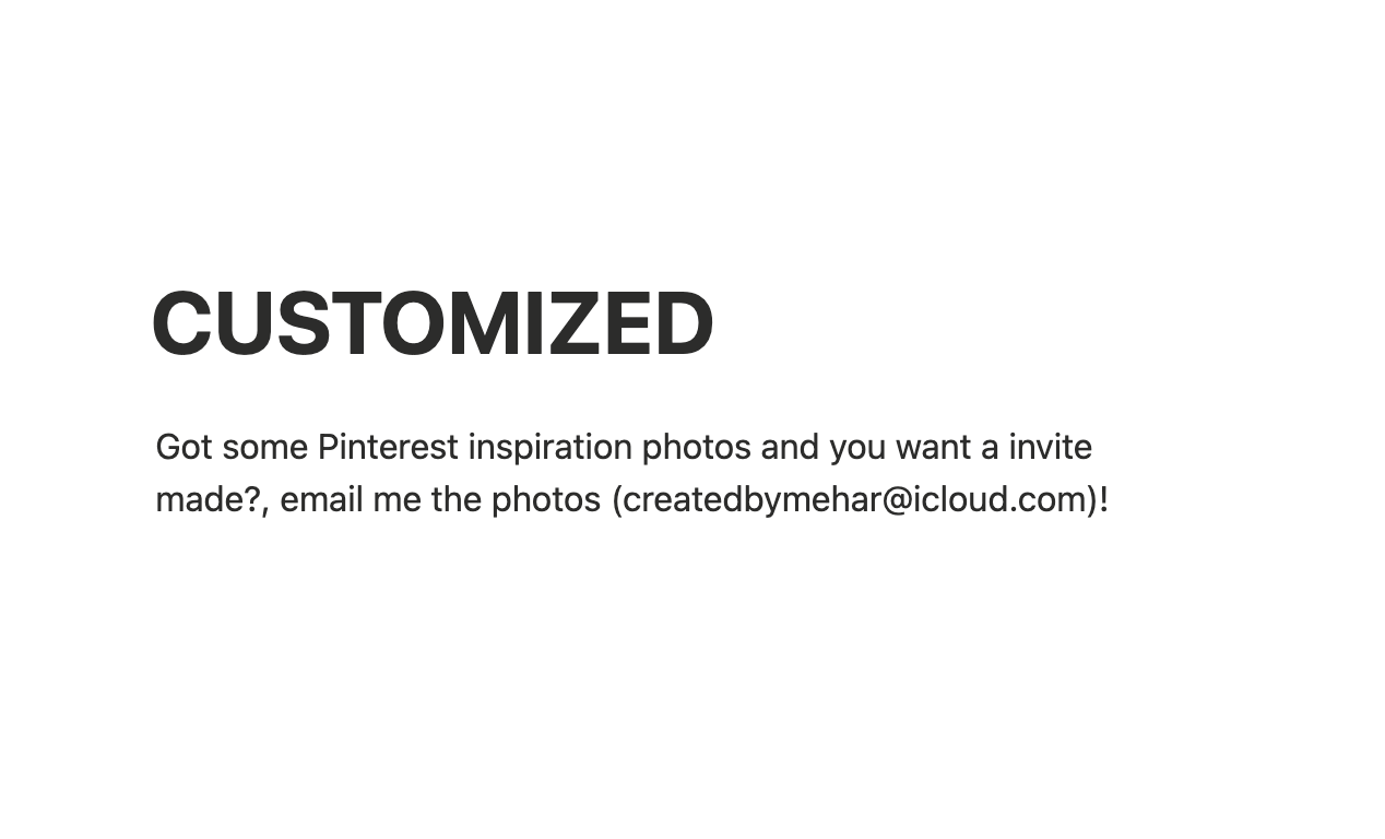 CUSTOM INVITE - "based off your vibe"